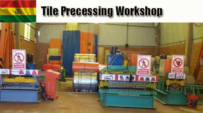 Workshop of steel tile pressing workshop of Bolivia client 