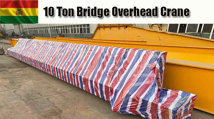 10 Ton Overhead Travelling Crane for Steel Tile Workshop Bolivia
