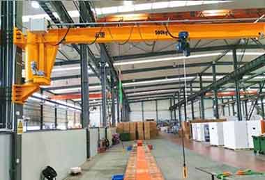 Column bracket I beam jib crane with cantilever design