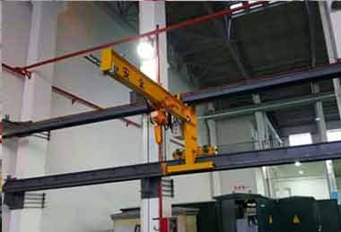 Cantilever wall travelling crane with economical electric chain hoist
