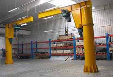 I beam freestanding jib cranes