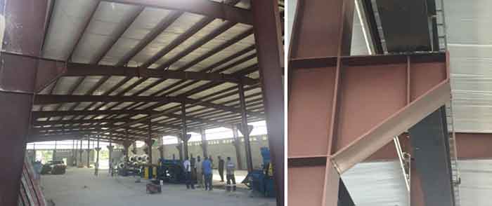 Crane supporting steel structure and column brackets Crane supporting steel structure and column brackets