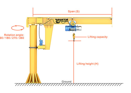 Jib crane specification drawing