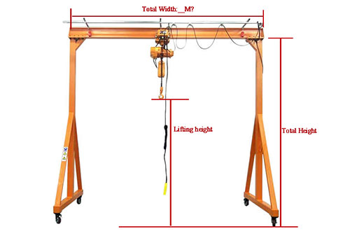 portable gantry crane specifications drawing