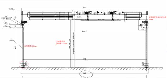 Double girder overhead crane with 2 sets of 3 ton electric wire rope hoist for timber factory in Maldives 