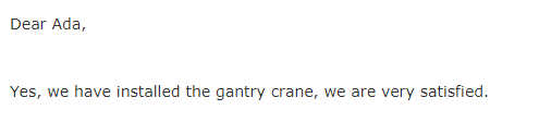Feedback for the Greek client about the 2 ton portable gantry crane 