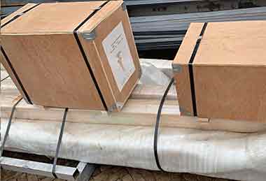 Main girder of single girder overhead crane packed for delivery to Poland