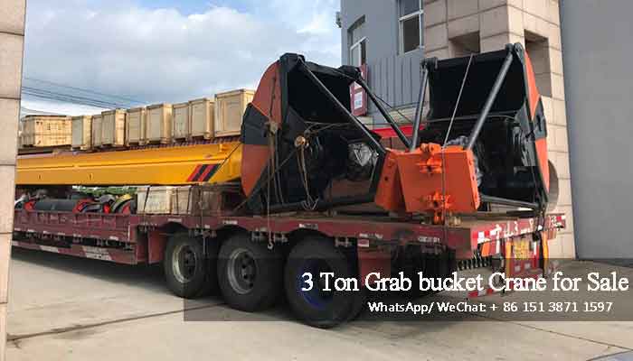 Main girder of 3 ton electric single girder overhead crane with grab bucket for sale Indonesia Main girder of 3 ton electric single girder overhead crane with grab bucket for sale Indonesia