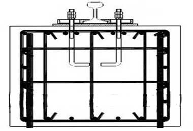 Concrete foundation of the rail bearing beam  Concrete foundation of the rail bearing beam