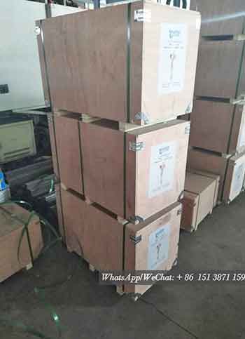 Hoist and parts and components packed for delivery to USA