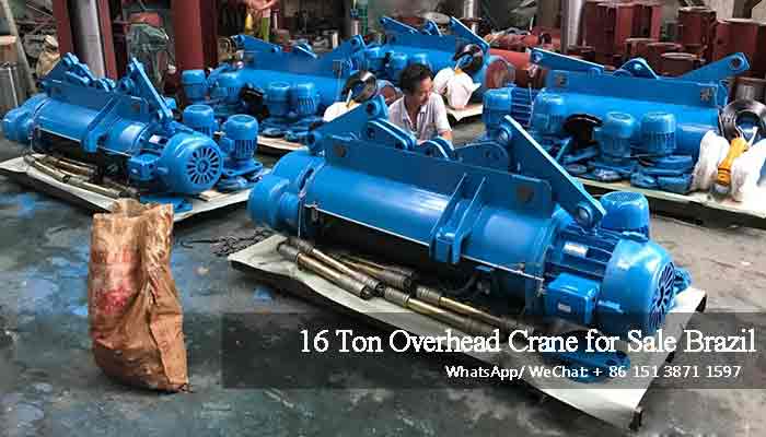 10 sets of 16 ton electric wire rope hoist for electric overhead travelling cranes for sale Brazil
