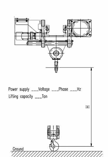 Single girder hoist specification drawing 