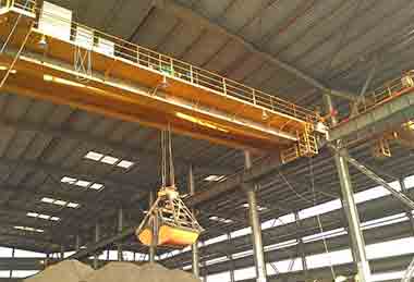 QZ double girder overhead crane with clamshell grab bucket