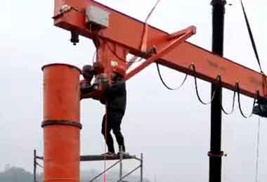 installat cantilever of floor jib crane