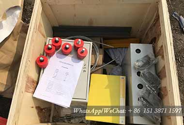 Grab bucket overhead crane 3 ton parts and and components packed for delivery to Jordan