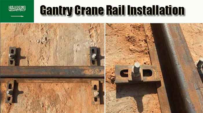Single beam gantry crane rail installation 