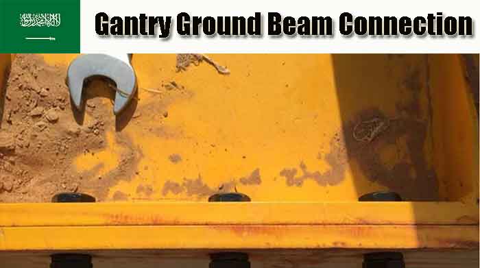 Bottom beam and leg of gantry cranes are bolted together 