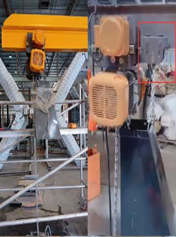 Extra hoist trolley to balance jib hoist