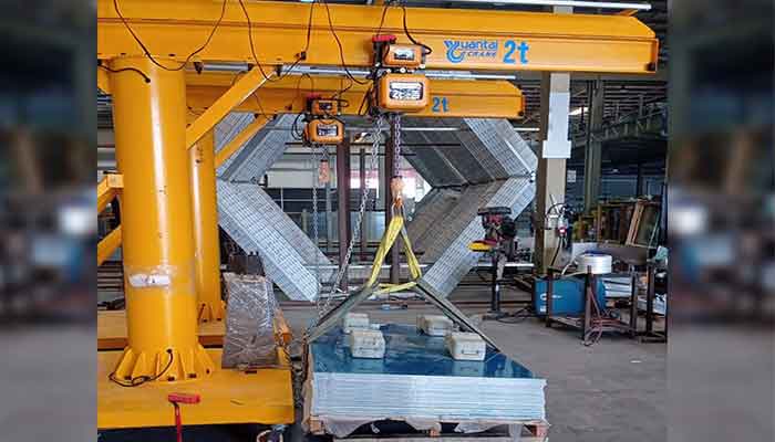 8 Rollers Jib Crane 2 Ton for Glass Handling on Rooftop 