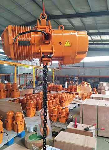 Electric chain fall hoists for electric jib cranes 