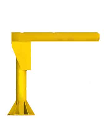 Base plate mounted free standing jib cranes