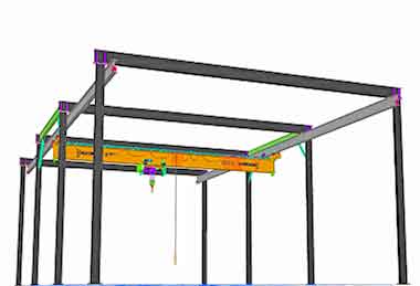 Undehrung free standing overhead crane system