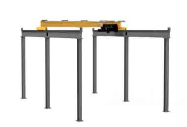 Top running free standing overhead crane system