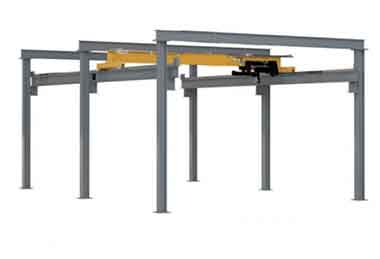 High capacity free standing overhead crane system