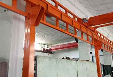 End carriages of freestanding bridge crane 