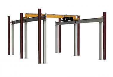 Semi-free standing overhead crane , top running crane system