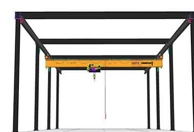 Underhung freestanding overhead crane