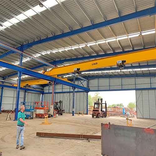  6.3 Ton + 6.3 Ton Double Hoists Crane for Harvester Manufacturer