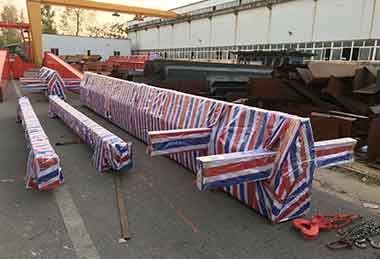 Main girder and ground beams for Kenya 10 ton single girder gantry crane 