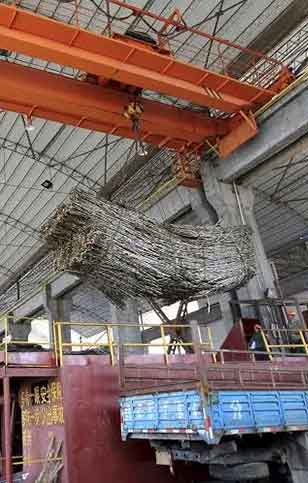 Cane unloader: overhead crane for sugarcane loading & unloading