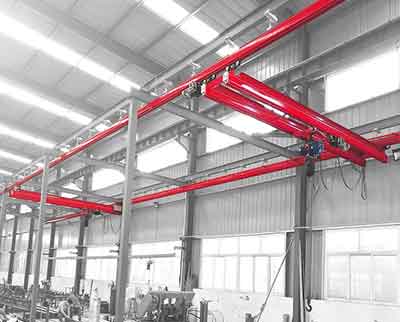 Freestanding kbk crane with double girder design