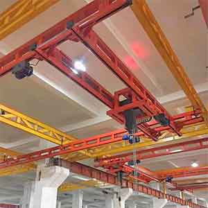 double girder rigid track workstation crane