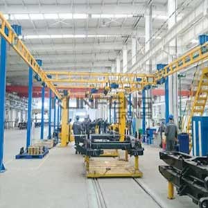 Rigid rail workstation crane without cross beam