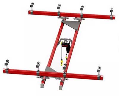 kbk rail double girder ceiling mounted crane