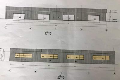 Drawing of workshops where the 5 ton overhead bridge crane will be installed
