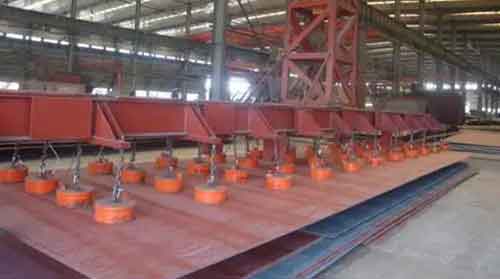 Small round electromagnet for thin,large & long steel plate handling