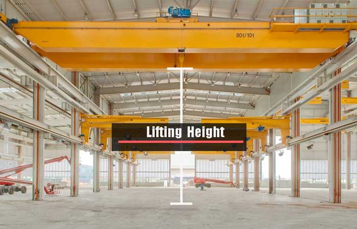 Lifting height of overhead crane