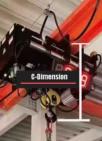 c dimension of overhead crane