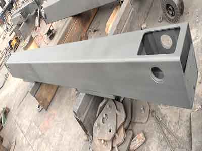End carriages or end trucks or end girder of 5 ton double girder overhead crane underconstruction for 5 ton crane project in Thailand