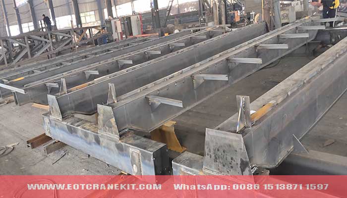 Main girder of explosion proof overhead crane with top running double girder design under construction  Main girder of explosion proof overhead crane with top running double girder design under construction