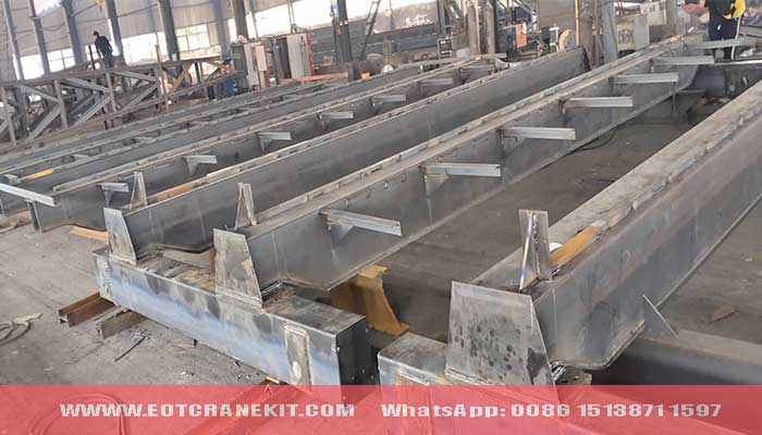 Main girder of explosion proof overhead crane with top running double girder design under construction 