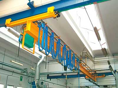 Underhung or under running workshop crane