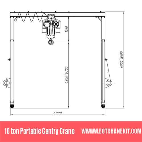 10 Ton Portable Gantry Crane for Sale, Custom Design, Good PRICE
