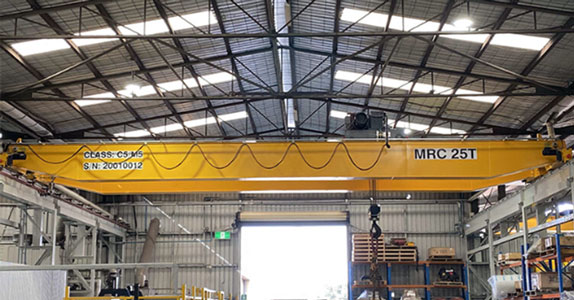 Low headroom overhead crane with top running double girder crane design
