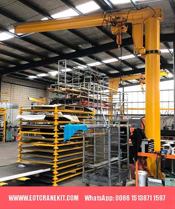 Foundation floor mounted jib cranes