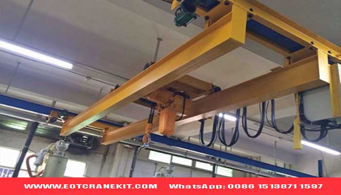 Underhung bridge grider with double girder i beam girder design up to 16 ton